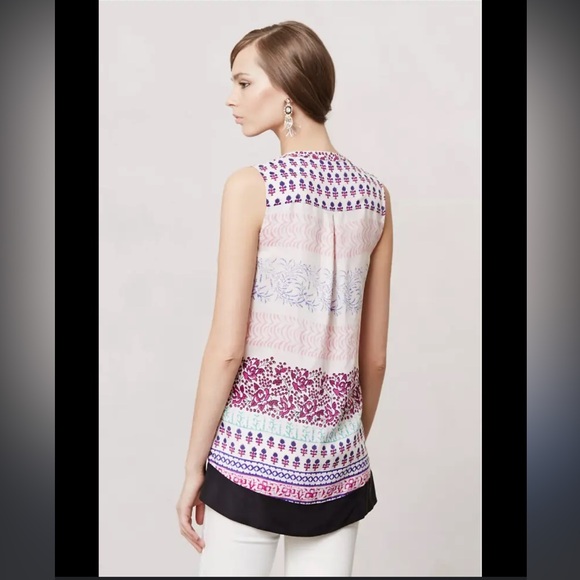 Anthropologie Maeve Istmo Tunic Sleeveless Silk Tank Top Belt Not Included Size2 - Picture 2 of 16